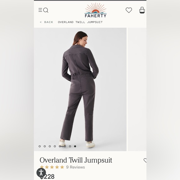 Faherty Overland Twill Jumpsuit Size XS - Picture 2 of 6
